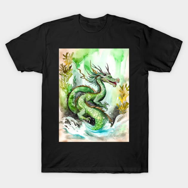 Majestic Dragon Digital Art - Eastern Legend Fantasy Home Decor Print T-Shirt by Rolling Reality